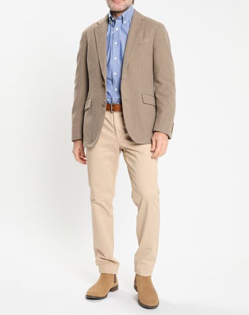 Veste à imprimé Prince de Galles beige foncé