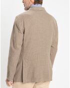 Veste à imprimé Prince de Galles beige foncé