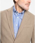 Veste à imprimé Prince de Galles beige foncé