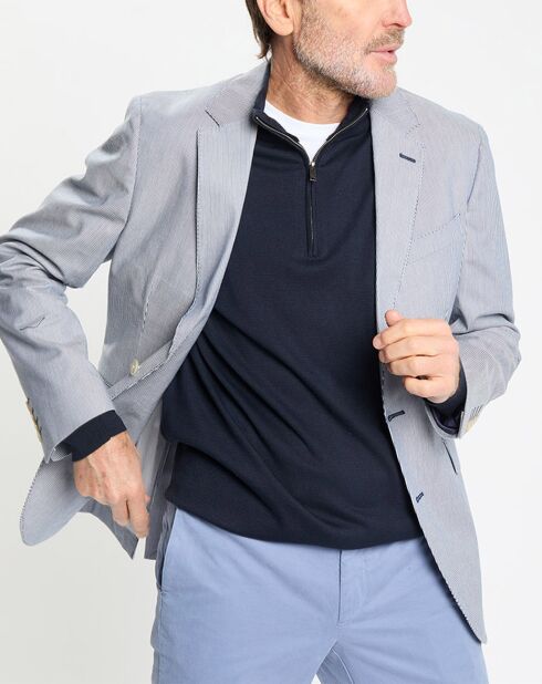 Blazer en Coton & Lin Milleraie bleu/blanc