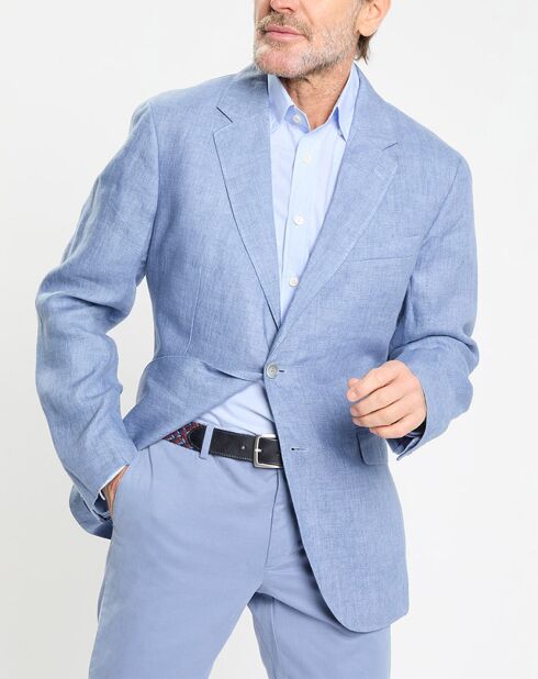 Veste 100% Lin bleu moyen