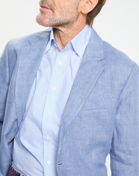 Veste 100% Lin bleu moyen
