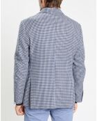 Veste à imprimé pied-de-poule bleue