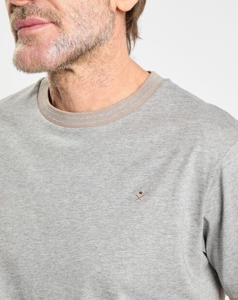 T-shirt en Jersey Regular Fit Rib gris