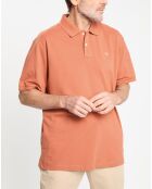 Polo manches courtes uni piqué orange moyen