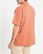 Polo manches courtes uni piqué orange moyen