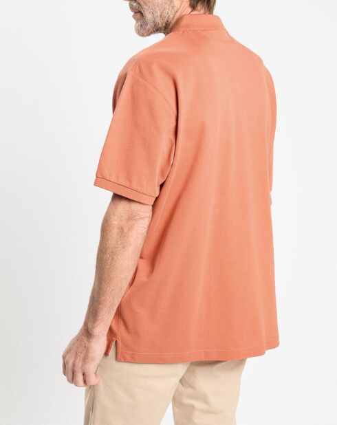 Polo manches courtes uni piqué orange moyen