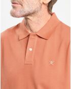 Polo manches courtes uni piqué orange moyen