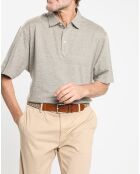 Polo en Lin mélangé Regular Fit Oxford beige moyen chiné