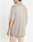 Polo en Lin mélangé Regular Fit Oxford beige moyen chiné