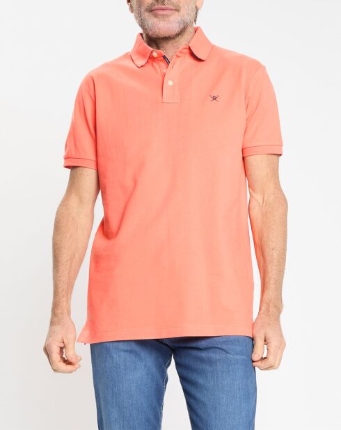 Polo Regular Fit uni piqué orange moyen