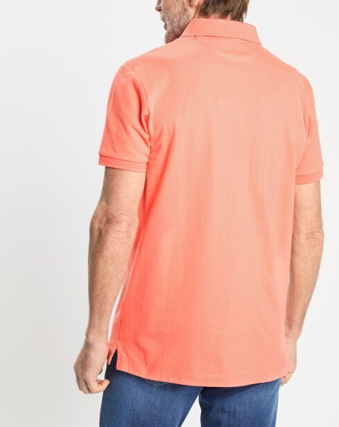 Polo Regular Fit uni piqué orange moyen