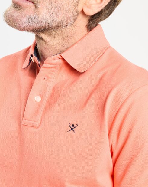 Polo Regular Fit uni piqué orange moyen