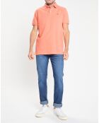 Polo Regular Fit uni piqué orange moyen