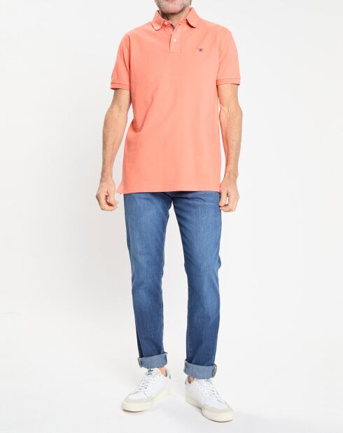 Polo Regular Fit uni piqué orange moyen