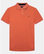 Polo Regular Fit uni piqué orange moyen
