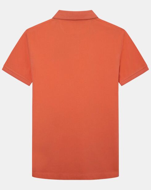 Polo Regular Fit uni piqué orange moyen