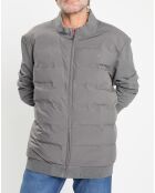 Gilet Hybride bimatière gris foncé