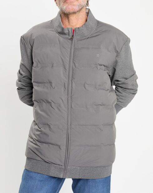 Gilet Hybride bimatière gris foncé