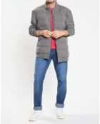 Gilet Hybride bimatière gris foncé