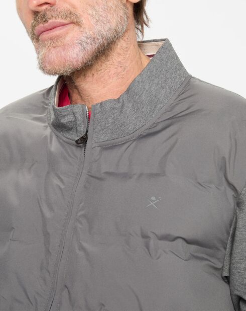 Gilet Hybride bimatière gris foncé