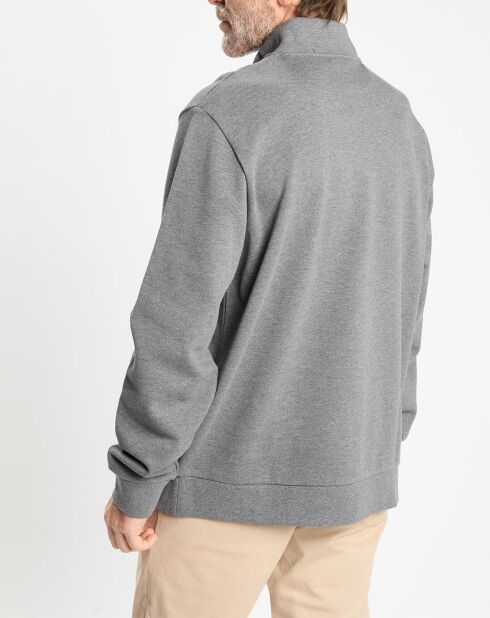Sweat col montant 1/2 zip gris foncé