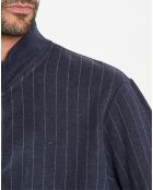 Sweat zippé à rayures bleu nuit