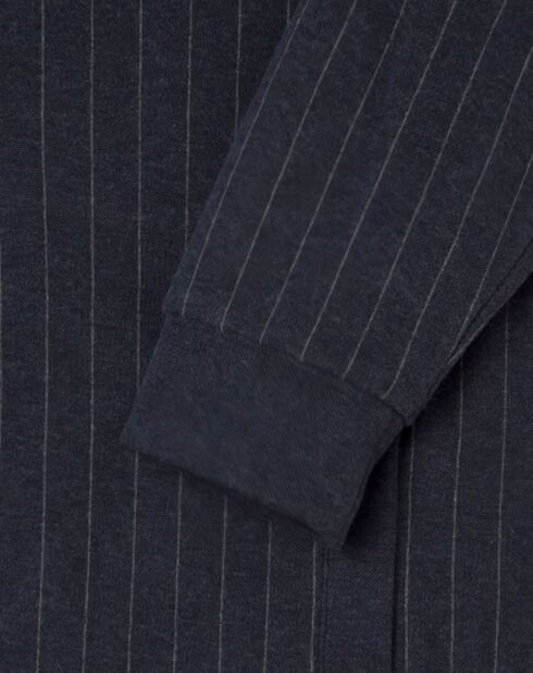 Sweat zippé à rayures bleu nuit