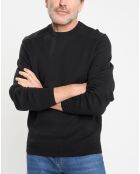 Pull col rond uni noir