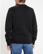 Pull col rond uni noir