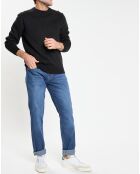 Pull col rond uni noir