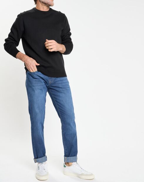 Pull col rond uni noir