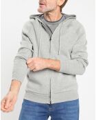 Gilet zippé à capuche gris