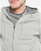 Gilet zippé à capuche gris