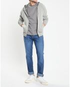 Gilet zippé à capuche gris