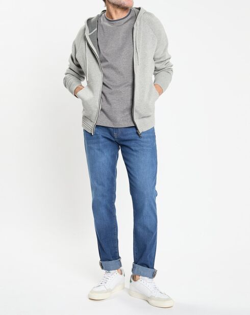 Gilet zippé à capuche gris