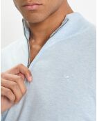 Pull en Coton & Soie col camionneur bleu moyen