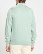 Pull en Coton & Soie col camionneur vert moyen
