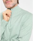 Pull en Coton & Soie col camionneur vert moyen