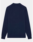 Pull en Laine & Soie col polo bleu