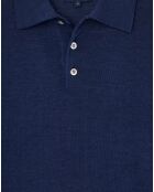Pull en Laine & Soie col polo bleu
