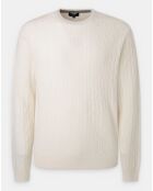 Pull 100% Laine d'agneau col rond Cable écru