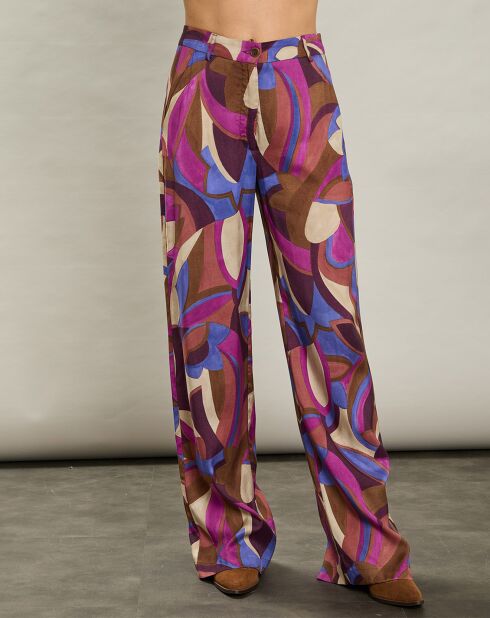 Pantalon Positano beige/violet