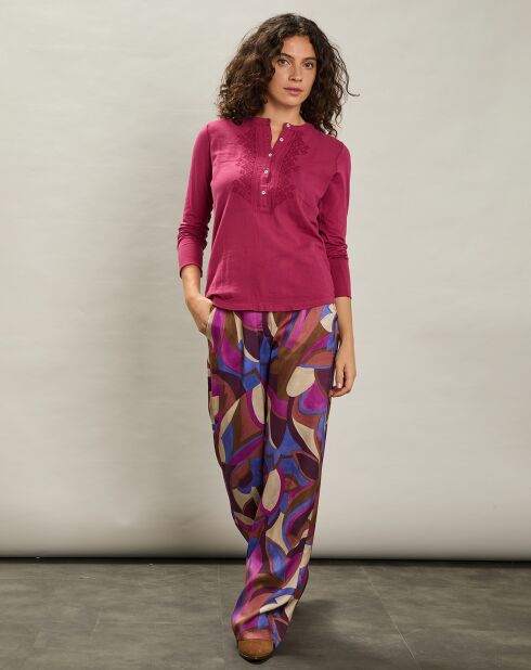Pantalon Positano beige/violet