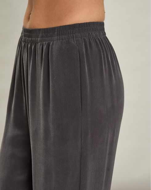 Pantalon 100% Soie Plaisance anthracite