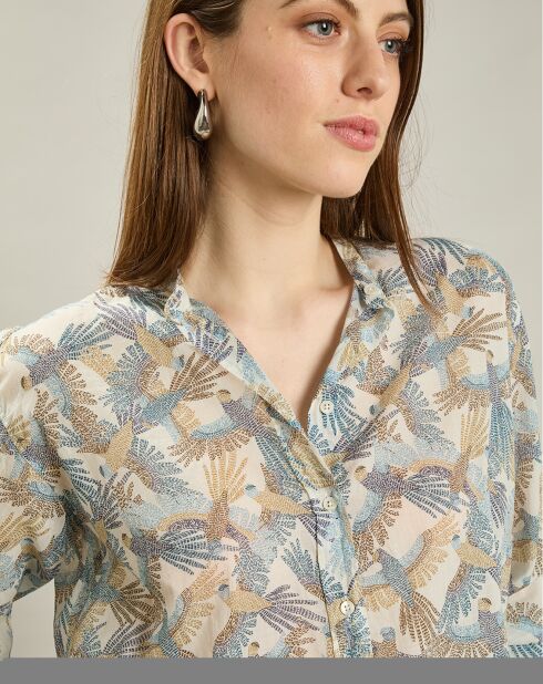 Chemise Cristal blanc brut/bleu