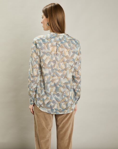 Chemise Cristal blanc brut/bleu