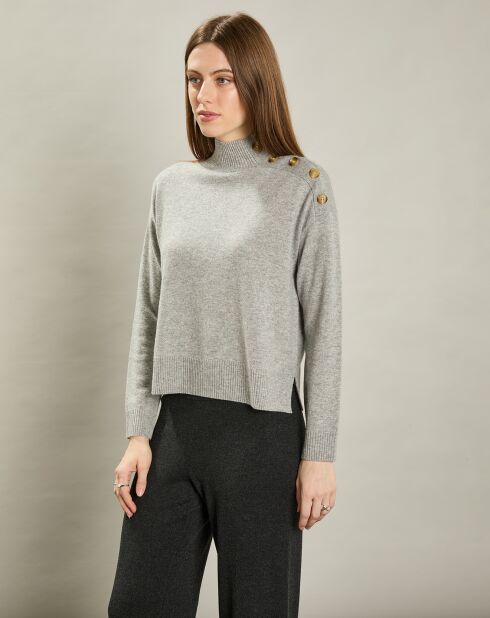 Pull en Laine & Cachemire Myxinie gris chiné