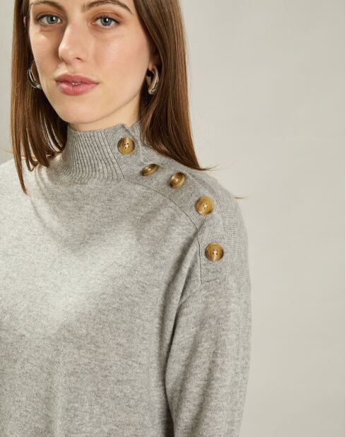 Pull en Laine & Cachemire Myxinie gris chiné