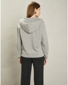 Sweat zippé à Capuche Tali gris chiné